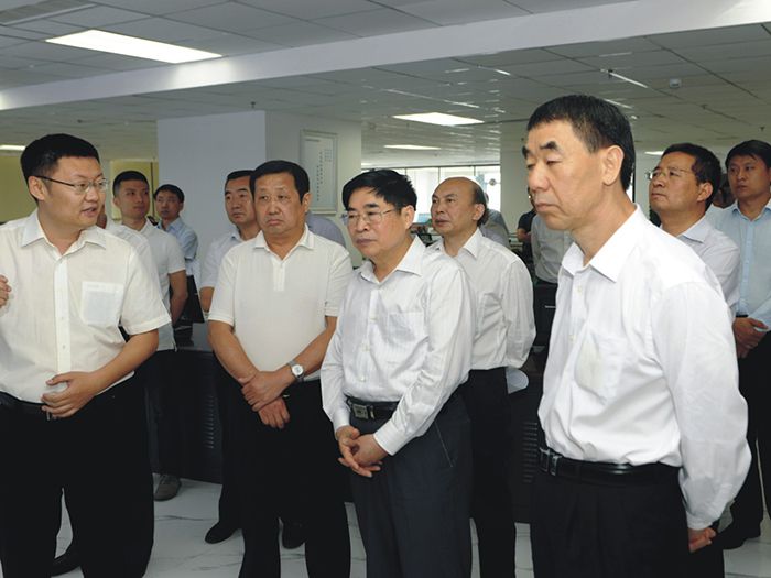农村工作领导小组副组长袁纯清（右二）一行莅临糖心视频在线播放网园农资交易平台考察调研